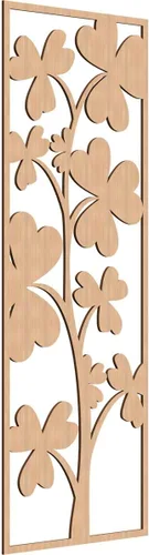 Miniatura 160 de 9 3/8 pulgadas de ancho x 24 3/8 pulgadas de alto x 1/4 pulgadas de alto, Bradford Paneles de pared decorativos de madera de calado, roble rojo rojo