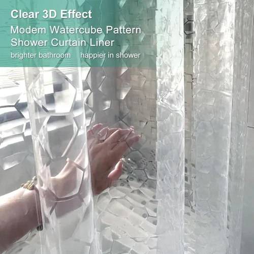 Miniatura 2 de Cortina de ducha corta transparente de 60 pulgadas de largo, forro de cortina de ducha corta de plástico EVA 7G, 60 pulgadas de largo para baño