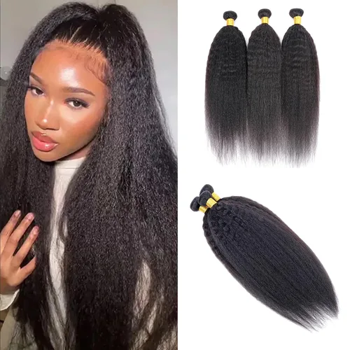 Miniatura 83 de Paquetes de cabello afro rizado y kinky, extensiones de cabello humano de 8 pulgadas, tejido rizado sin procesar, doble entretejido, virgen