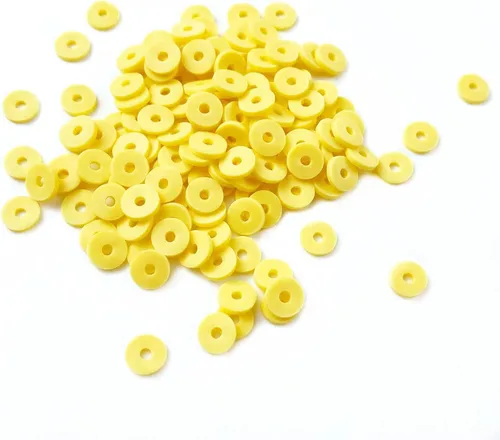 Miniatura 11 de 2000 cuentas de vinilo Heishi planas, redondas, de arcilla polimérica, espaciadoras para hacer pulseras, collares, aretes, accesorios, bricolaje