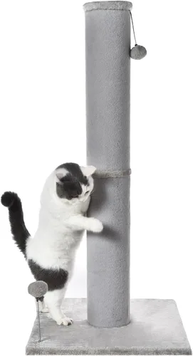 Miniatura 8 de Cat Craft Poste rascador para gatos de 41 pulgadas para gatos de interior, poste rascador alto para gatos, rascador de alfombra con juguetes Gris