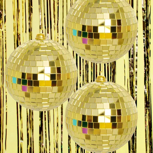 Miniatura 6 de 2 Piezas de Bolas de Espejo de Discoteca Bolas Colgantes para Efecto de Luz de DJ de Discoteca de los 50s 60s 70s Fiesta Decoración del Hogar