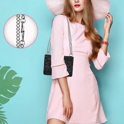 Miniatura 3 de Bolso de mano con bandolera GM LIKKIE para mujer, bolso de noche con purpurina, bolso de mano de lentejuelas para bodas y fiestas Glitter, Sequin