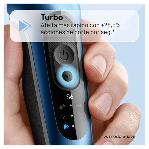 Miniatura 4 de Braun Maquinilla de afeitar eléctrica para hombre, serie 6 6120s, afeitado en húmedo y seco, modos de afeitado turbo y suave, con recortador
