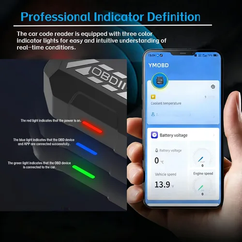 Miniatura 7 de Escáner inalámbrico Bluetooth OBD2, lector de código automático con reinicio de luz del motor de verificación, datos en vivo y preparación I/M
