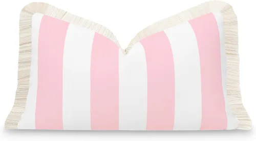 Hofdeco Premium Coastal Patio - Funda de almohada lumbar para interiores y exteriores, 12 x 20 pulgadas, repelente al agua para patio trasero, sofá,