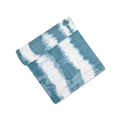 Miniatura 7 de Crane Baby Manta de muselina suave, envoltura suave para niños y niñas, teñido anudado azul, 47 x 47 pulgadas