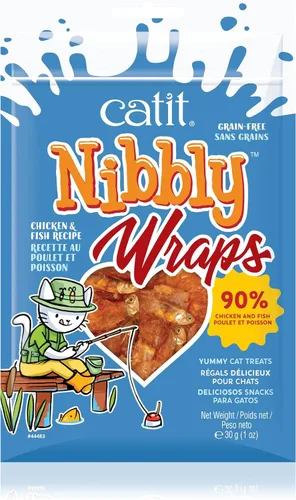 Miniatura 7 de Catit Nibbly Jerky Cat Treats, receta de pollo - Snack para gatos sin cereales, blanco 1.06 onzas (paquete de 1)
