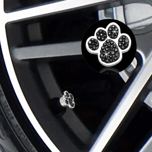 Miniatura 2 de SAVORI Tapas de vástago de válvula de pata, accesorios de automóvil, brillantes hechos a mano con diamantes de imitación de cristal, tapones