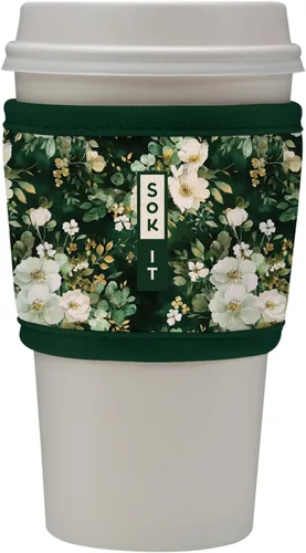 Miniatura 22 de Sok It HotSok Coffee & Tea - Funda de neopreno con aislamiento reutilizable (floral abstracto)