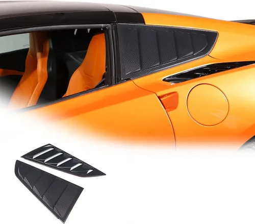 Persianas para Ventanas Laterales Traseras de Automóvil Compatibles con Chevrolet Corvette C7 2014-2019 Persianas Triangulares de Vidrio para