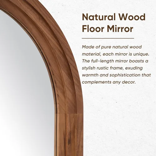 Miniatura 3 de Espejo de longitud completa, espejo de madera de 71 x 32 pulgadas, espejo de piso de madera con soporte, espejos de pie de gran tamaño, espejos