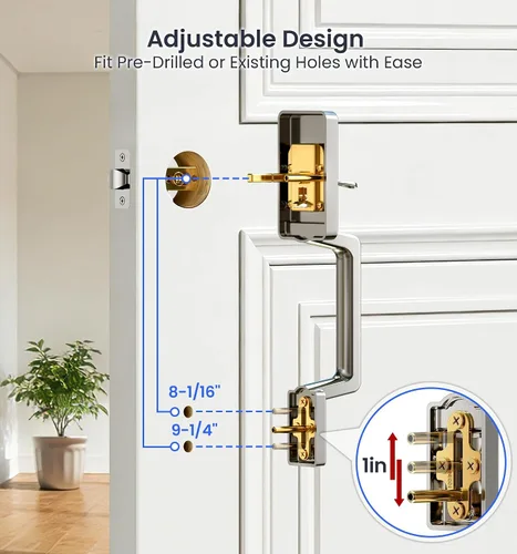 Miniatura 14 de Veise VE017-D Cerradura inteligente de huella digital para puerta delantera, control por aplicación, cerradura de cerrojo sin llave 7-en-1