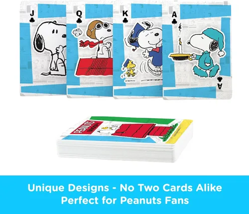 Miniatura 5 de AQUARIUS Peanuts Snoopy - Baraja de cartas con temática de Snoopy para tus juegos de cartas favoritos, mercancía y coleccionables de cacahuetes