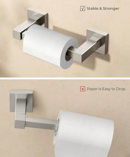 Miniatura 93 de FORIOUS Soporte de pared para papel higiénico, soporte de rollo de papel higiénico de doble poste giratorio de acero inoxidable para baño, Blanco