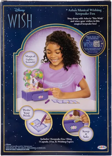 Miniatura 7 de Disney's Wish - Joyero con diseño de árbol de los deseos de Asha, caja musical con anillo de juguete de estrella