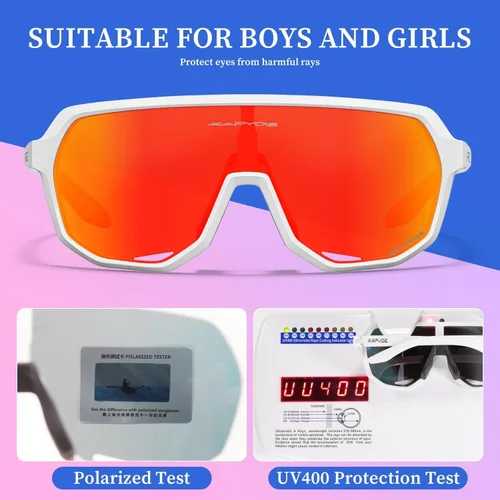 Miniatura 3 de KAPVOE Gafas de béisbol juveniles de 8 a 14 años de edad para niños, lentes de sol polarizadas para softbol y ciclismo, cara pequeña para adultos