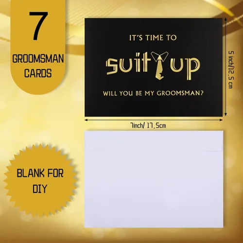 Miniatura 2 de Zonon 8 tarjetas de propuesta de padrinos de boda, 7 Will You Be My Groomsman y 1 tarjeta de padrino de boda con sobres de 5 x 7 pulgadas, ideal