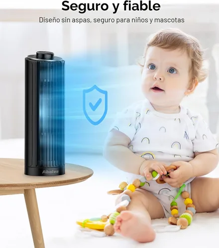 Miniatura 6 de Abolee Ventilador de torre, ventilador de escritorio de 23 pies/s, ventilador de mesa oscilante de 70° para dormitorio, ventilador de mesa de pie