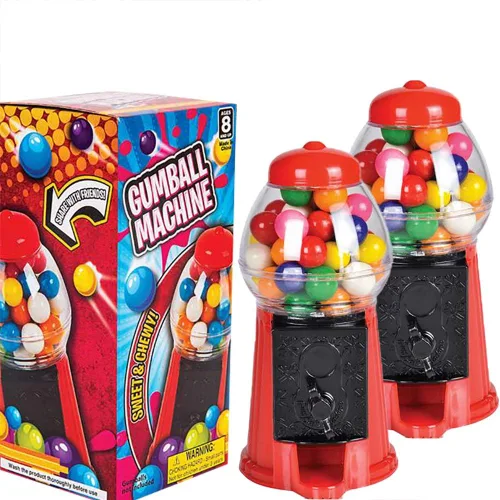 The Dreidel Company Paquete de 2 cajas de goma de mascar y banco de monedas de juguete para niños, bolas de goma no incluidas, 6.5 pulgadas