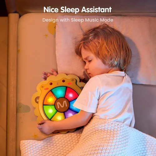 Miniatura 6 de Tumama - Tambor musical para bebé, juguete iluminado con sonido y luz, juego de instrumentos musicales, actividad sensorial, juguete educativo