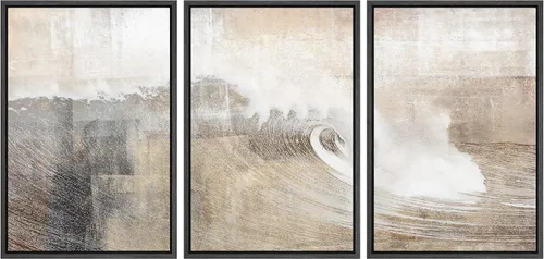 Miniatura 92 de wall26 Lienzo enmarcado para pared, juego de arte con trazos de pintura roja y naranja vibrante, paisaje, formas abstractas, ilustraciones, arte