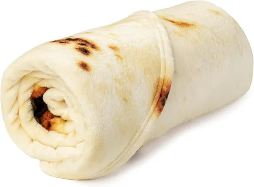Miniatura 7 de PAVILIA Manta de tortilla de burrito, manta de doble cara de harina de tacos para niños, niñas, adolescentes, manta de comida realista, divertido
