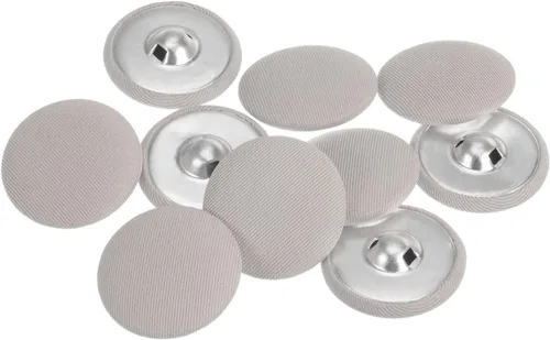 Miniatura 78 de HARFINGTON 10 botones de tela de 24L cubiertos de tela de 0.59 pulgadas, vástago de metal, botones de costura redondos para trajes, blusas de Azul