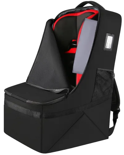 Miniatura 14 de YOREPEK Bolsa de viaje para asiento de automóvil, mochila acolchada para asientos de automóvil para viajes aéreos, bolsa de viaje resistente