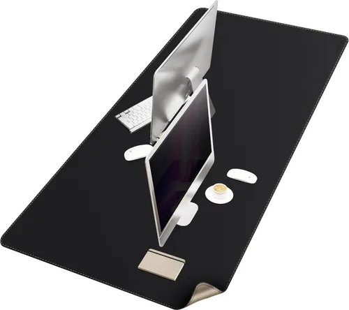 Miniatura 54 de MAIDERN Cubierta de mesa estrecha de 39.4" x 7.9", tapete reversible de cuero y corcho para mesa consola, protector de mesa largo y delgado