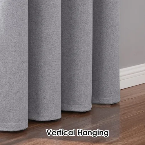 Miniatura 5 de Melodieux Cortinas 100% opacas para dormitorio, aislamiento térmico, reducción de ruido, cortinas de ventana de lino con ojales para sala de estar