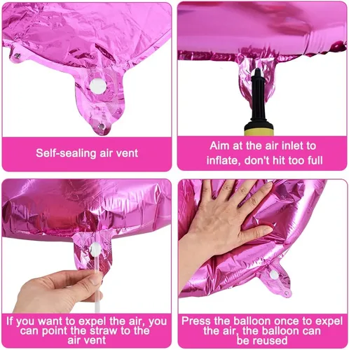 Miniatura 3 de TONIFUL Globos grandes de 40 pulgadas de color rojo rosa con letras B, globos gigantes de letras del alfabeto, globos grandes de Mylar