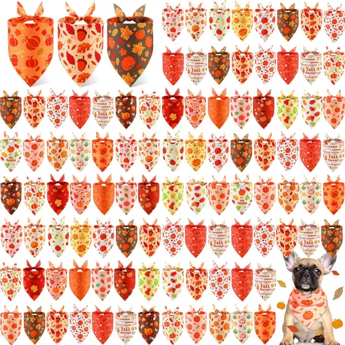 Miniatura 11 de Chunful 100 piezas de bandanas para perros a granel paquete de verano bufanda triangular babero pañuelo conjunto para accesorios de disfraz