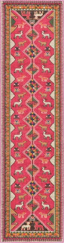 Miniatura 14 de Unique Loom Sedona Collection Southwestern, borde, sobreteñida, animales, tribal, alfombra de área abstracta, 2 pies 2 pulgadas x 6 pies 7 pulgadas