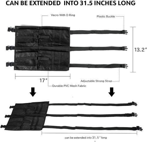 Miniatura 3 de MORXPLOR Bolsa de almacenamiento de malla para kayak, accesorios de equipo de kayak, compartimentos de almacenamiento para asiento de canoa