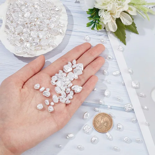 Miniatura 3 de NBEADS 320 cuentas de perlas de imitación de 8 estilos, mini perlas para manualidades, formas mixtas irregulares, perlas de varios tamaños