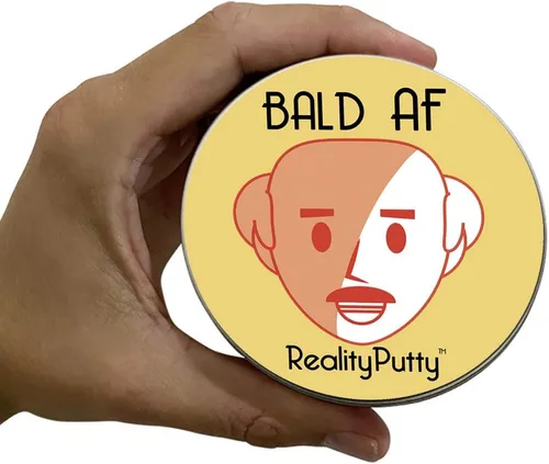 Miniatura 5 de Bald AF Reality Putty - Regalo de broma de hombre calvo para hombres, masa de estrés con purpurina naranja