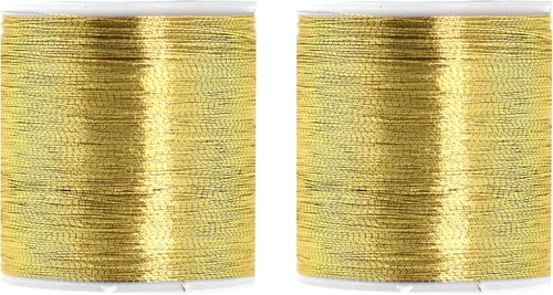 Miniatura 12 de Mandala Crafts Juego de hilo de bordado dorado antiguo metálico – 3281 yardas de hilo dorado antiguo para máquina de coser a mano, aguja de punto