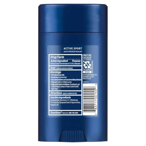 Miniatura 5 de Suave Active Sport - Desodorante antitranspirante para hombre, aroma a bergamota y madera todo el día, para protección contra el olor y la humedad
