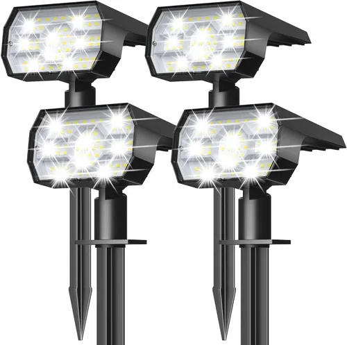 Miniatura 7 de NYMPHY Luces solares para exteriores, impermeables, IP68, 56 LED, 3 modos de iluminación, funciona con energía solar, luces solares para paisaje