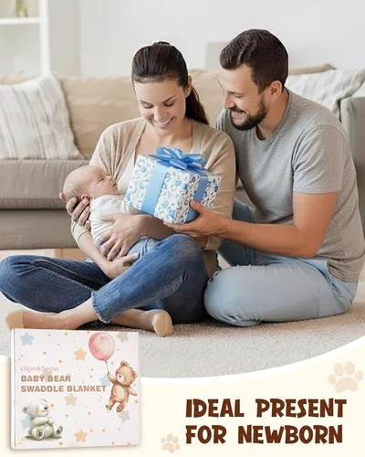 Miniatura 7 de Lilian&Gema Arropadores para recién nacidos, manta arropadora para bebé recién nacido de 0-4 meses, lindo envoltorio arropador de oso para bebés