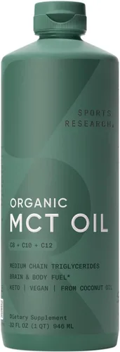 Miniatura 10 de Sports Research® Aceite orgánico MCT de 16 onzas, espectro completo (C8, C10, C12) procedente de aceite de coco, combustible Keto para cerebro
