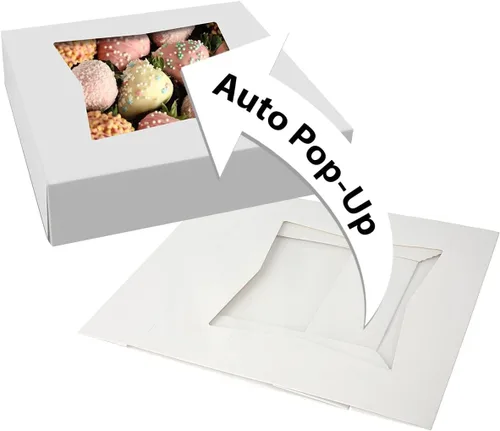 Miniatura 11 de MT Products Cajas blancas para pasteles de panadería de 9 x 9 x 2.5 pulgadas, cajas de panadería con ventana emergentes automáticas (paquete de 15)
