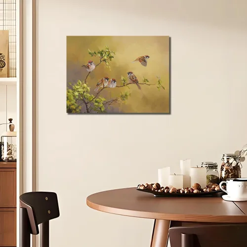 Miniatura 3 de Sparrow Pictures Decoración de Pared Arte de Pared de Pájaros de Granja Cuadros de Pájaros Amarillos Pintura Tradicional China Impresión en Lienzo