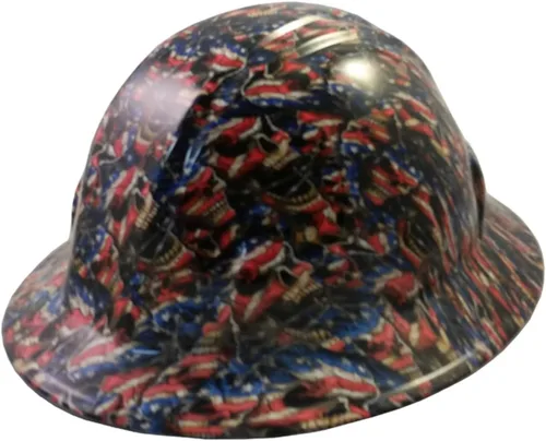 Miniatura 16 de Texas America Safety Company Casco de seguridad con visera completa, diseño patriótico hidroimpreso, con suspensión de 4 puntos y bolsa Primera