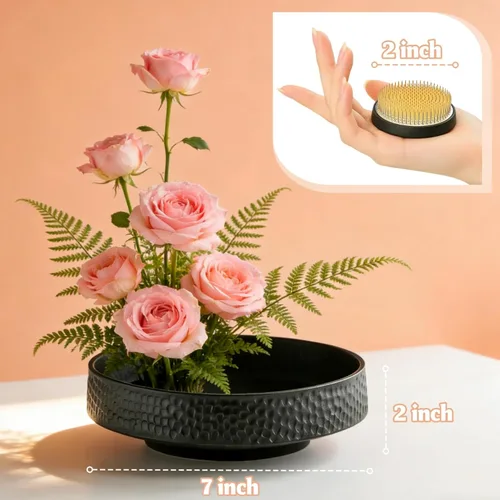 Miniatura 2 de Kit de jarrón japonés Ikebana de flores de rana japonesa, suministros para arreglar flores, contenedor de flores con herramienta de enderezamiento