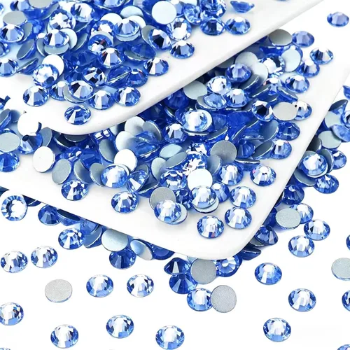 Miniatura 51 de 1440 piezas de diamantes de imitación SS20 de cristal de vidrio con parte posterior plana, gemas de cristal redondas de parte posterior plana