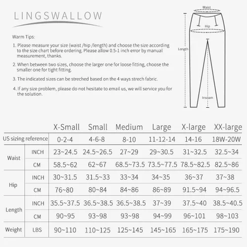 Miniatura 6 de Lingswallow - Pantalones deportivos de tiro alto para yoga, diseño elástico en 4 direcciones con control de abdomen y bolsillos, leggings