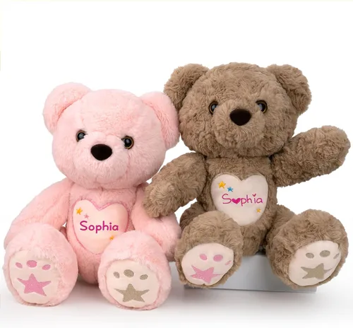 Oso de Peluche Personalizado con Nombre Bordado, Oso de Peluche Personalizado para Bebé, Osos de Peluche para Niños y Adultos de 1+ Año de Edad,