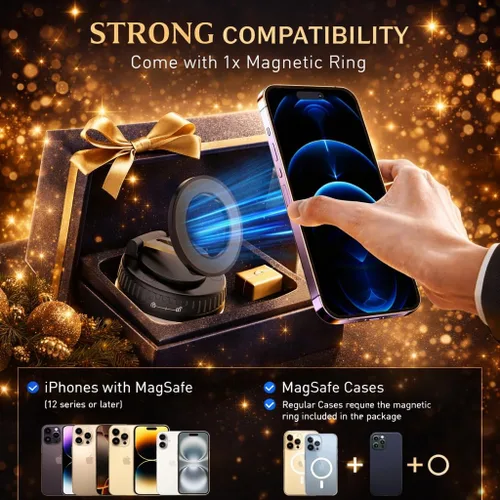 Miniatura 3 de Accesorios de automóvil, regalo técnico para hombres y mujeres, soporte magnético para teléfono para automóvil para MagSafe - Fuerte succión